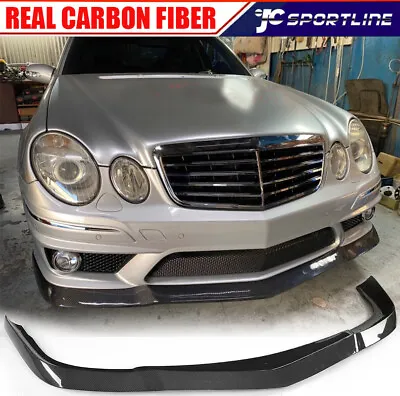 Fits Benz W211 E63 AMG 2006-2009 Front Bumper Lip Spoiler REAL CARBON Bodykit • $512.05