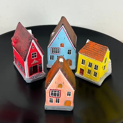 Old Tallinn Estonia Handmade Ceramic Miniature Village Houses Buildings Set Of 4 • $49.99