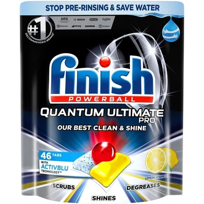 $30 • Buy Finish Quantum Ultimate Pro Dishwashing Tablets Lemon Sparkle 46 Pack - Freeship