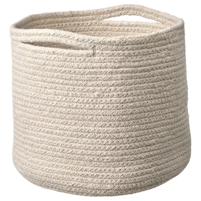 Cotton Rope Braided Storage Basket W Handle Laundry Home Organiser 15x13cm • £9.22