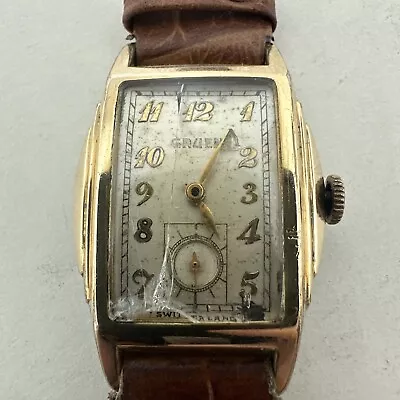 Gruen Tank Style Watch - Vintage - Running Needs Crystal • $0.01