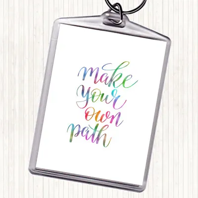 £4.99 • Buy Make Your Own Path Swirl Rainbow Quote Bag Tag Keychain Keyring