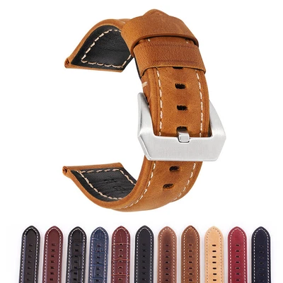 £10.78 • Buy Mens Thick Calfskin Leather Watch Band Strap Replacement Bracelet 20 22 24 26mm