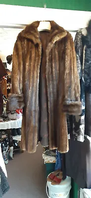 Ladies- Authentic Brown Mink Swing Coat M/large Gorgeous  • $349.99