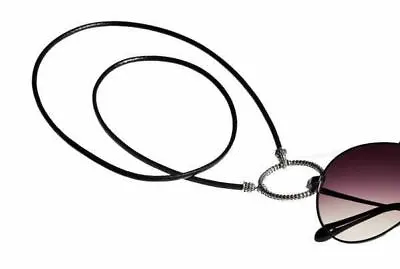 LA LOOP 966L Silver Plating & Braided Italian Leather Eyeglass Necklace • $139.95