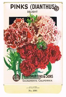 Original Vintage Seed Packets Flowers C1930s-1940s Sacramento Pinks Dianthus • $5.95