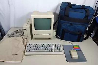 Vintage Apple Macintosh Plus 1MB M0001A W/Keyboard Mouse Bag Data Frame 20 • $299.99