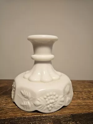 Vintage Westmoreland Candle Holder Candlestick Taper PANELED GRAPE Milk Glass • $5