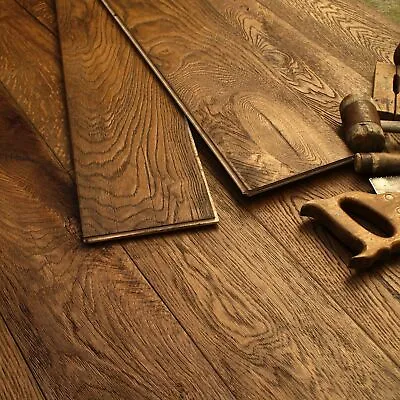 19CM Wide Medium Oak Oiled Distressed Antique Boards Engineered Flooring EC33 • £2.49