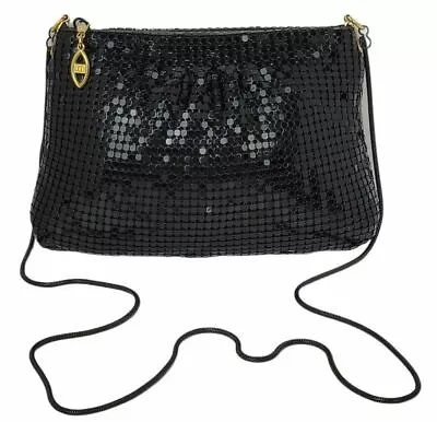 Twilight Collection Black Metal Mesh Evening Clutch Purse Cocktail Handbag EUC • $19.99