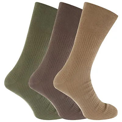 £7.58 • Buy Mens Big Foot Non Elastic Diabetic Socks (3 Pairs) MB385