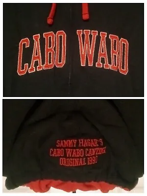 Sammy Hagar Cabo Wabo Cantina Original 1990 Hoodie Van Halen Red Rocker Guitar • $59.99