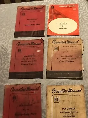 6 Old McCormick Operator Manuals Cultivator Plow Corn Planter Rotary Cutter • $25