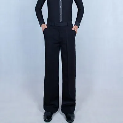 Men Ballroom Dance Pants Practice Trousers Latin Salsa Modern Stretch Bottoms • $31.36