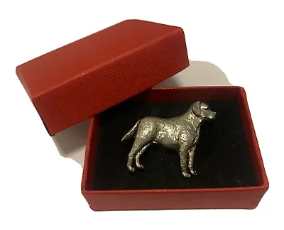 Labrador Silver Pewter Pin Badge Brooch Lapel Gift Box Birthday Xmas Dog Lovers • £11.27