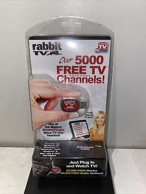 As Seen On TV RABBIT TV Over 5000 Free TV Internet Channels USB Plug-In NIP NEW • $9.11