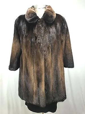 High Fashion Degrade Brown Female Mink Fur Lady Stroller Rev To Silk Free Shipg • $3776.50