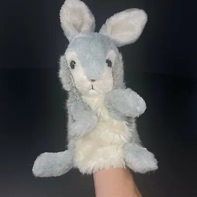 Vintage Gray White Bunny Rabbit Hand Puppet Shaggy Full Body Realistic Korea • $14.99