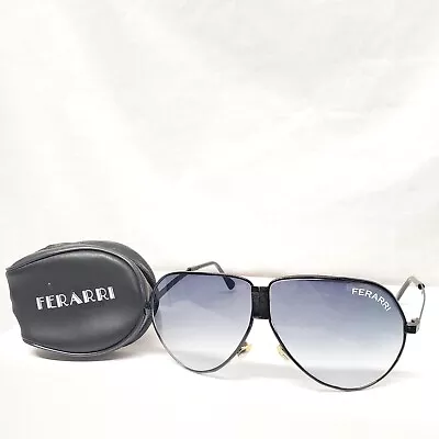 Ferrari Vintage Men's Aviator Folding Sunglasses With Black Rims & Case • $16.99