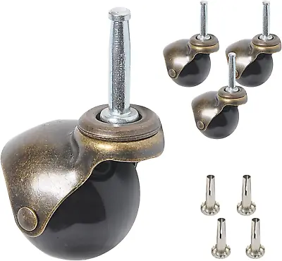 Ball Caster Wheels With Sockets Vintage Antique Swivel Caster For Furniture Sofa • $18.99
