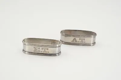 Vintage Lunt Sterling Silver 2 Monogrammed Napkin Rings 36.0g • $130