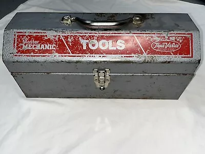 Vintage 16” Metal Toolbox Master Mechanic True Value Hardware Gray • $9.95