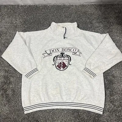 Don Bosco Prep Vintage 90s Size Large Ivory Pullover Sweatshirt • $49.95