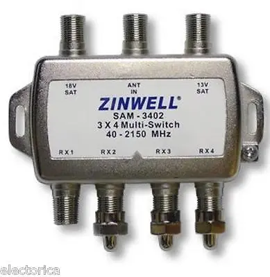 3x4 Multi-switch Quad Output Lnb Zinwell Sw34 2x4 Sw24 Sw34 Bell Satellite Lnbf • $13.24