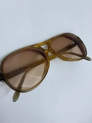 Vtg Astor Pilot 80s Eyeglasses Amber Plastic Large Frames Rose Tint Rx For Frame • $34.95