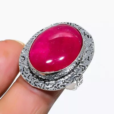 Ruby(Simulated) Gemstone 925 Sterling Silver Jewelry Gift Ring Size 9.5 K527 • $6.99