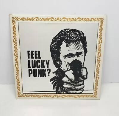 Rare Vintage 12  Clint Eastwood Feel Lucky Punk Carnival Mirror 1980’s • $59.99