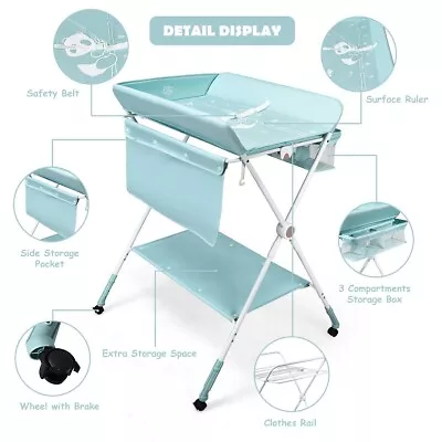 Foldable Changing Station / Airer With Drying Rack Storage And Shelf 4-in-1 • £84.53