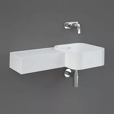 RAK Petit Wall Hung Basin Square Left Ledge 765mm Wide - 0 Tap Hole • £210.95