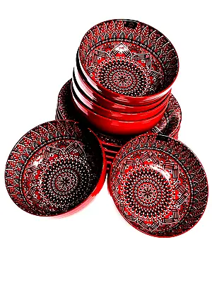 $69.90 • Buy Dinner Set Of 12 Pieces Lovely Assorted Moroccan Colours & Design Porcelain