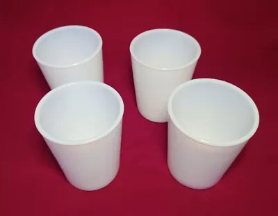 Milk Glass 3 1/2  Drinking Opalescent Glass Tumblers Set Of 4 (M) • $12.99