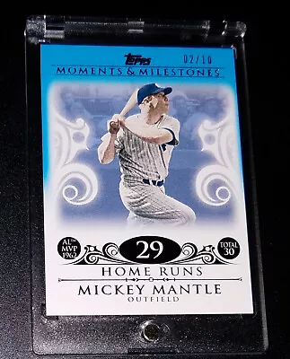 Mickey Mantle 2008 Topps Moments And Milestones  #/10 Rare! With NEW CASE HOF • $21.95