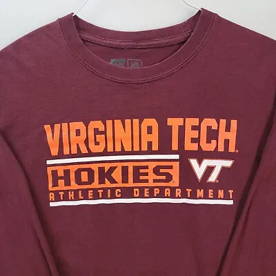 Virginia Tech Hokies Shirt Adult Large Mens Russell Athletics Long Sleeve Crew  • $5.77