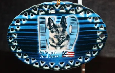 Police K-9 Dog Collectible Ceramic Christmas Ornament Boxed USA Protect & Serve • $12.50