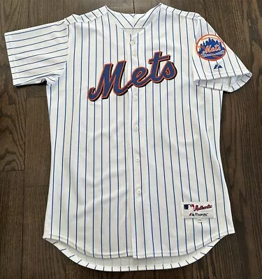 New York Mets Blank Back White Pinstripe Majestic On Field Authentic Jersey 44 • $149.99