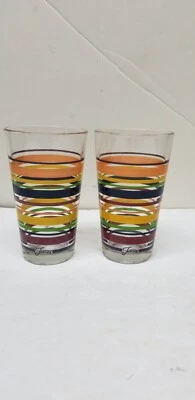 $12.95 • Buy 2 Libbey Fiesta Ware Mambo Multicolor Glass Tumblers 16 Oz