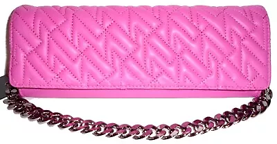 VINCE CAMUTO Shocking Pink Leather Long Clutch Purse NWT • $60