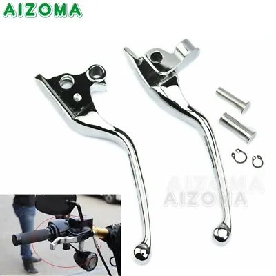 Chrome Motorcycle Blade Brake Clutch Levers For Harley Touring Road King 2008-13 • $32.98
