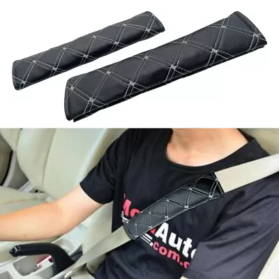 £4.58 • Buy 2x Safety Seat Belt Shoulder Pads Cover Harness Cushion Protector Pad White Line