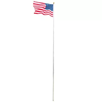 20ft Solemn Outdoor Decoration Sectional Halyard Pole US America Flag Flagpole K • $58.38