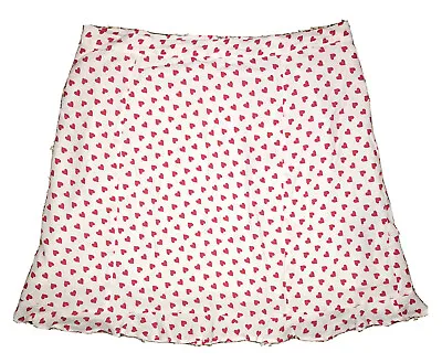 $24 • Buy Zara White Red Heart ❤️ High Waist Ruffle Short  Skirt - Large / $35.90