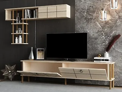 Kayrana Milano  Sapphire  Colour TV Unit Media Storage & Wall Unit Shelves • £257.99