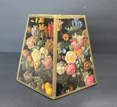 Vintage Hexagon Panel Floral Clip On Lamp Shade 10x6x7 Cottage Core • $45