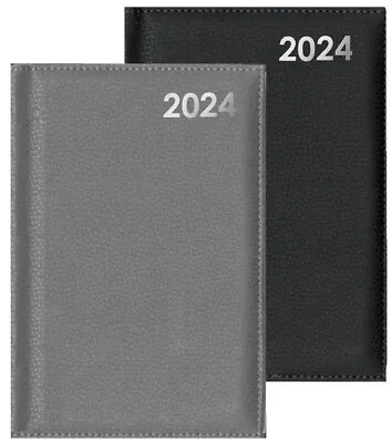 2024 Diary A5 / A4 Day A Page Soft Leather Feel Premium Quality Journal Office • £9.99