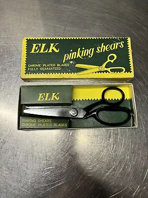 Vintage Pinking Shears ELK Scissors Model C Size 7 Sewing Shears • $9.99