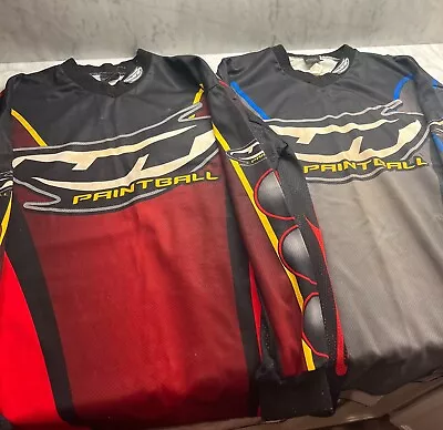 TWO JT Paintball Vintage Mens Jersey - Red/Black & Blue/Grey/Black • $8.50